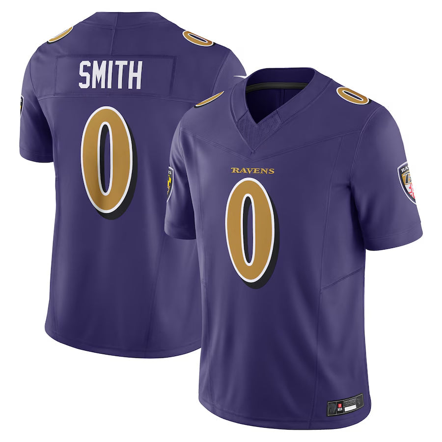 tocy B.Ravens #0 Roquan Smith Player Purple Vapor F.U.S.E. Limited Stitched Jerseys