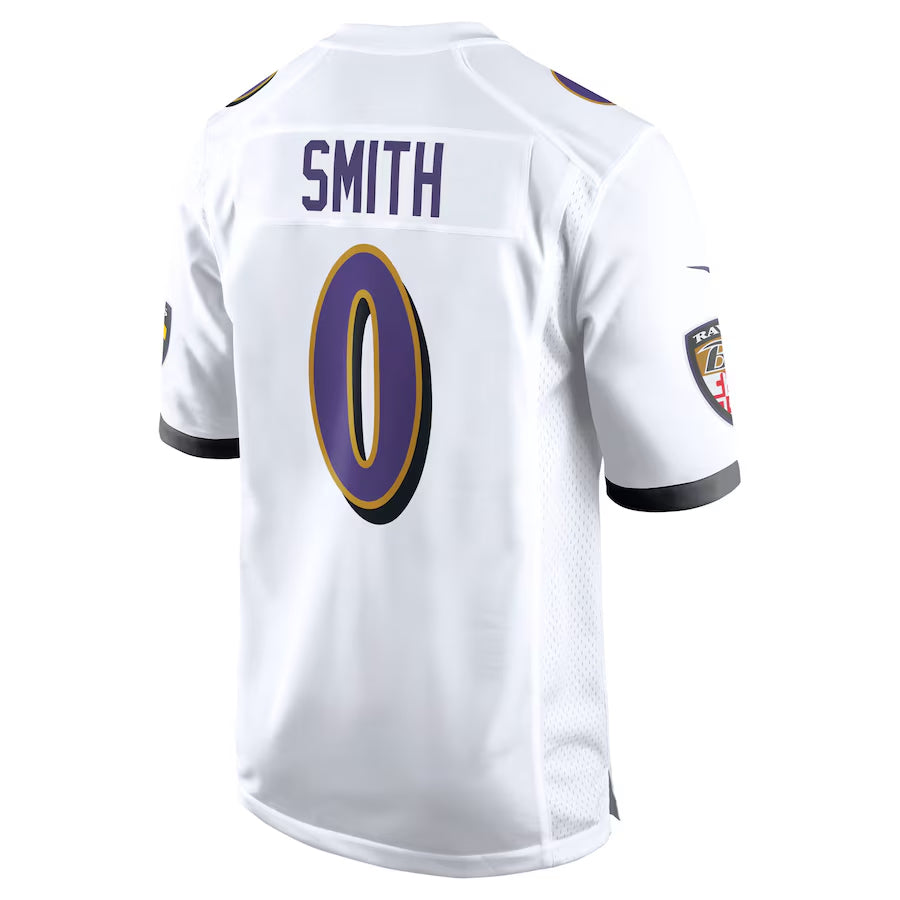 tocy B.Ravens #0 Roquan Smith Player White Alternate Home Game Stitched Jerseys