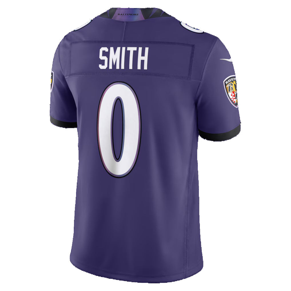 tocy B.Ravens #0 Roquan Smith Purple Vapor F.U.S.E. Sewn Down Limited Stitched Jerseys