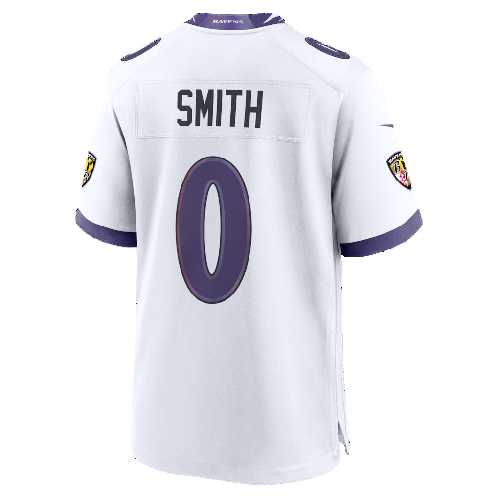 tocy B.Ravens #0 Roquan Smith White Game Stitched Jerseys