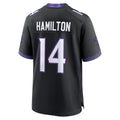 tocy B.Ravens #14 Kyle Hamilton Player Black Home Game Stitched Jerseys