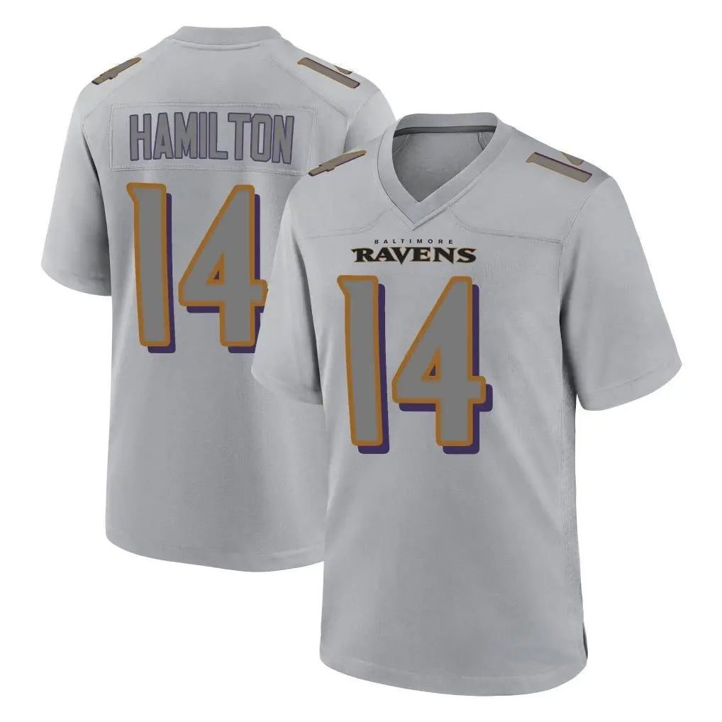tocy B.Ravens #14 Kyle Hamilton Player Gray Replica Limited Stitched Jerseys
