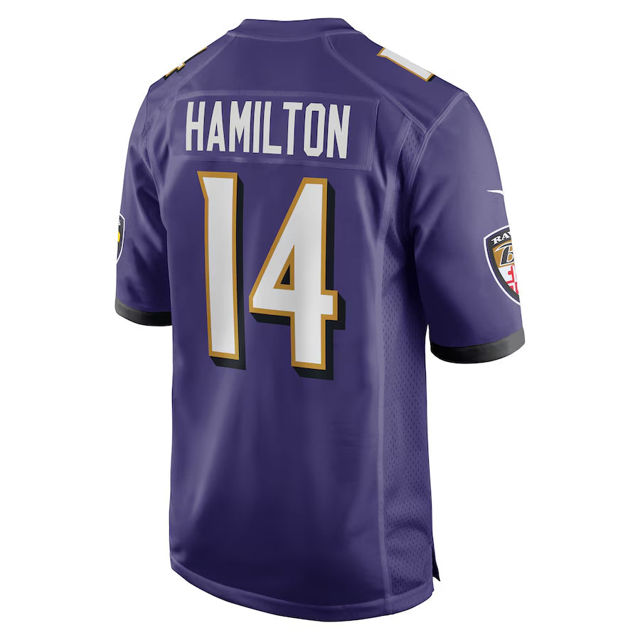 tocy B.Ravens #14 Kyle Hamilton Player Purple Alternate Game Home Stitched Jerseys