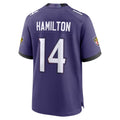 tocy B.Ravens #14 Kyle Hamilton Player Purple Home Game Stitched Jerseys