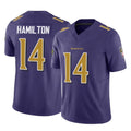 tocy B.Ravens #14 Kyle Hamilton Player Purple Vapor F.U.S.E. Limited Home Game Stitched Jerseys
