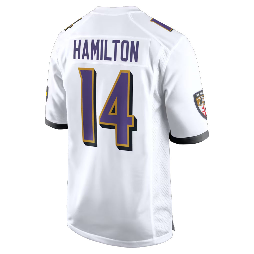 tocy B.Ravens #14 Kyle Hamilton Player White Alternate Home Game Stitched Jerseys