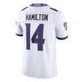 tocy B.Ravens #14 Kyle Hamilton Player White Limited Elite Home Game Stitched Jerseys