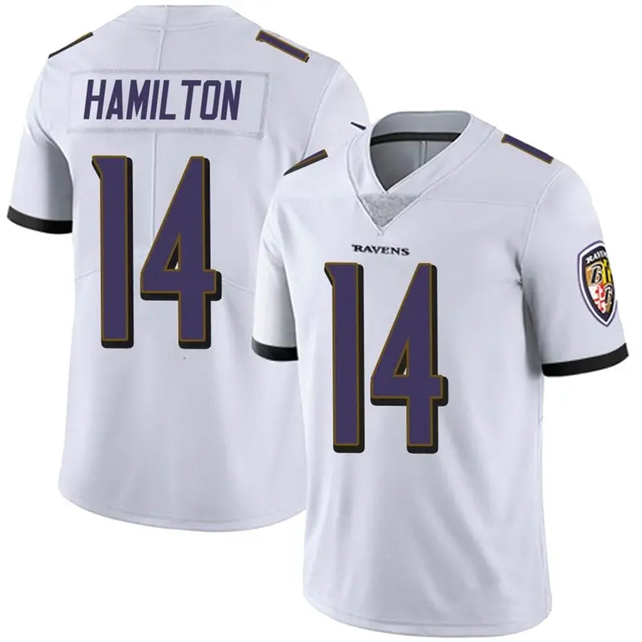 tocy B.Ravens #14 Kyle Hamilton Player White Vapor F.U.S.E. Limited Stitched Jerseys