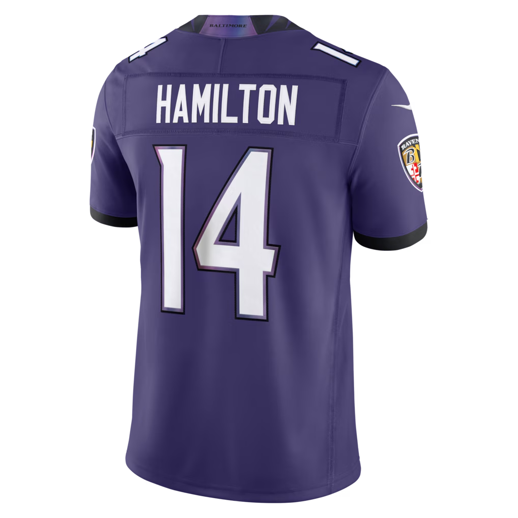 tocy B.Ravens #14 Kyle Hamilton Purple Team Vapor F.U.S.E. Stitched Limited Jerseys