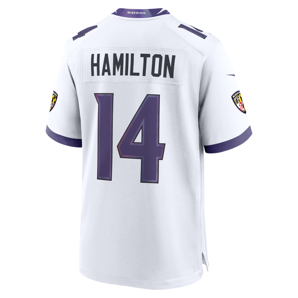tocy B.Ravens #14 Ravens Kyle Hamilton White Game Stitched Jerseys