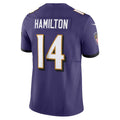 tocy B.Ravens #14 Kyle Hamilton Player Purple Vapor F.U.S.E. Limited  Stitched Jerseys