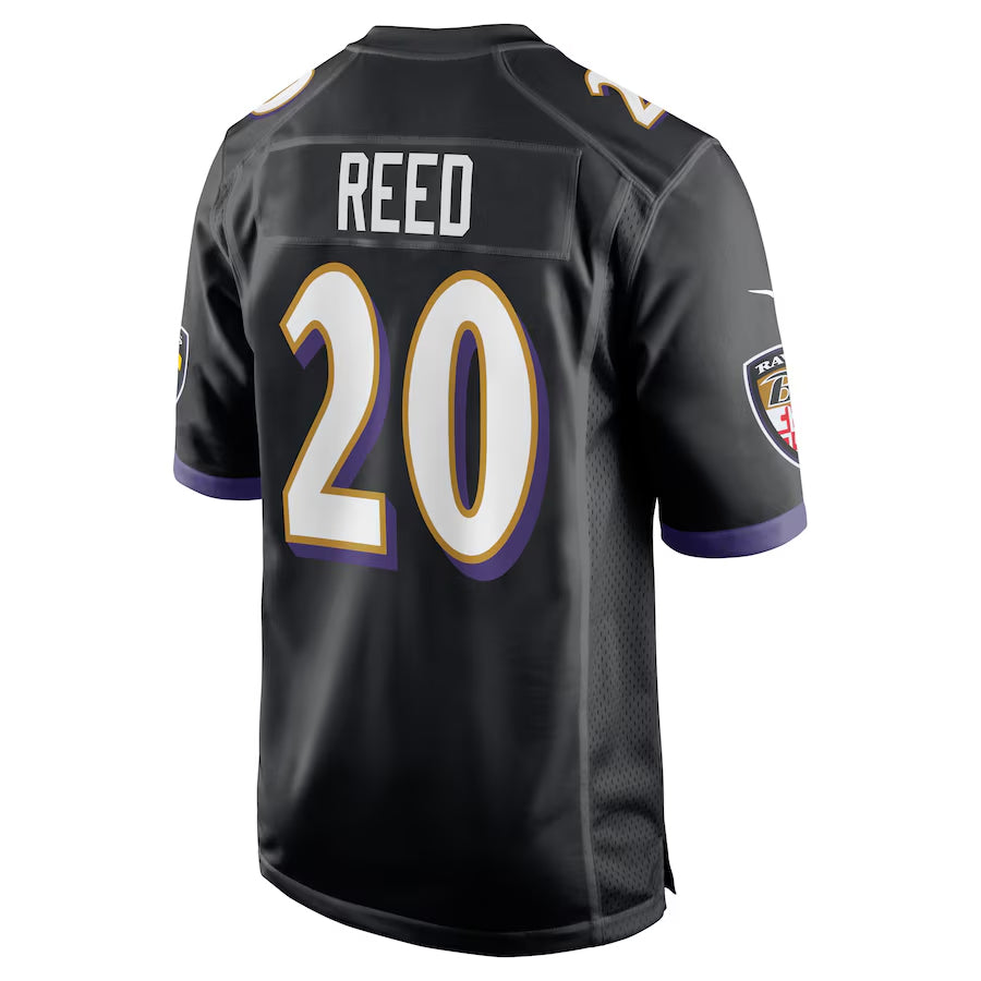 tocy B.Ravens #20 Ed Reed Player Black Alternate Game Home Stitched Jerseys