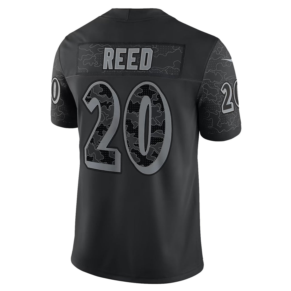 tocy B.Ravens #20 Ed Reed Player Black RFLCTV Limited Stitched Jerseys