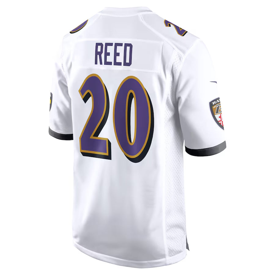 tocy B.Ravens #20 Ed Reed Player White Alternate Game Home Stitched Jerseys