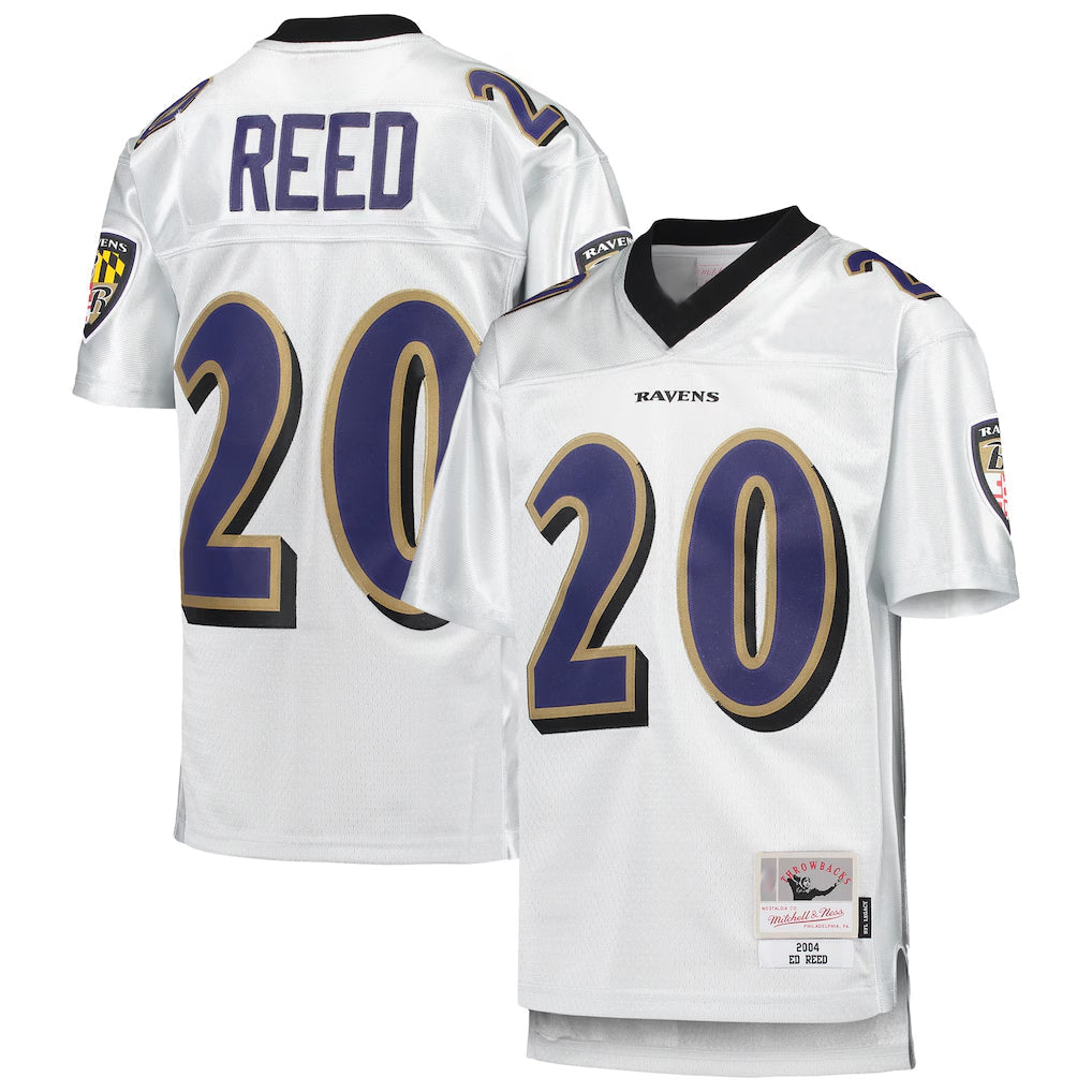 tocy B.Ravens #20 Ed Reed Player White Mitchell & Ness Platinum Legacy Limtied Football Jerseys