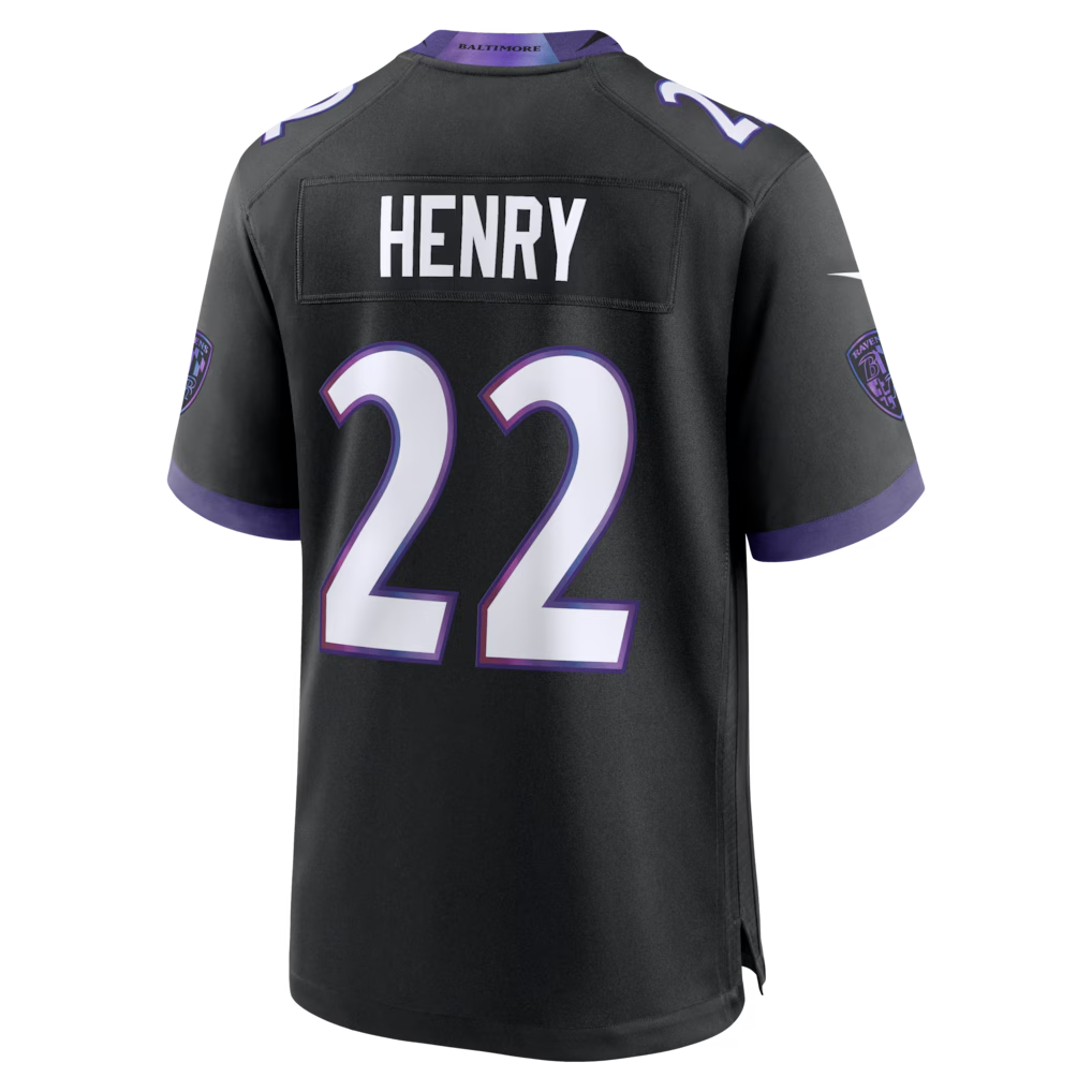 tocy B.Ravens #22 Derrick Henry Black Alternate Game Stitched Jerseys