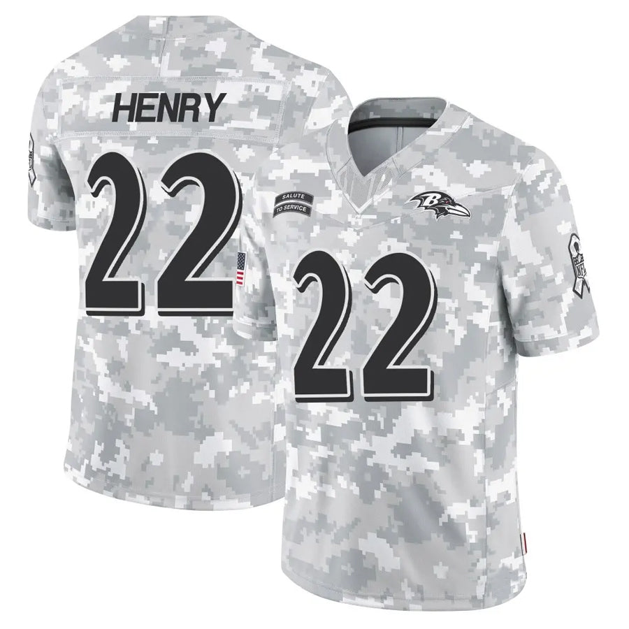 tocy B.Ravens #22 Derrick Henry Player Arctic Camo Salute to Service Limited Stitched Jerseys