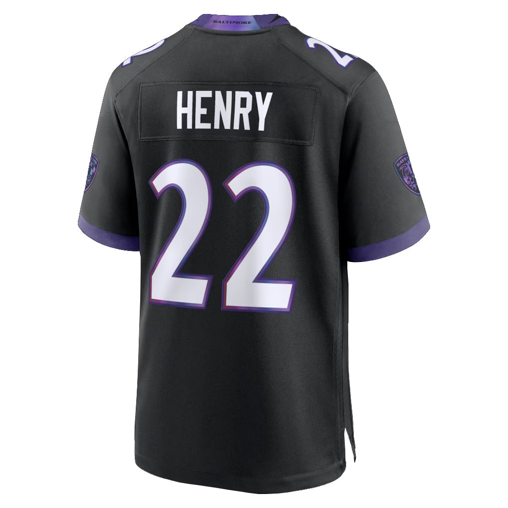 tocy B.Ravens #22 Derrick Henry Player Black Home Game Stitched Jerseys
