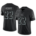 tocy B.Ravens #22 Derrick Henry Player Black REFLECTIVE Limited Stitched Jerseys