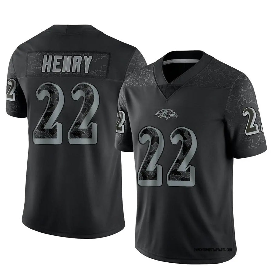 tocy B.Ravens #22 Derrick Henry Player Black REFLECTIVE Limited Stitched Jerseys