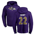 tocy B.Ravens #22 Derrick Henry Player Purple Salute to Service Pullover Hoodie Stitched Jerseys