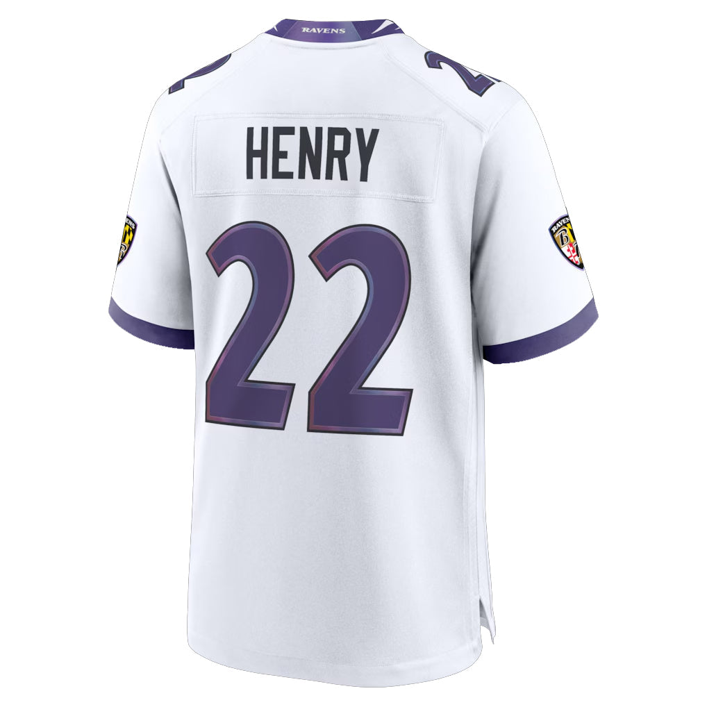 tocy B.Ravens #22 Derrick Henry Player White Home Game Stitched Jerseys