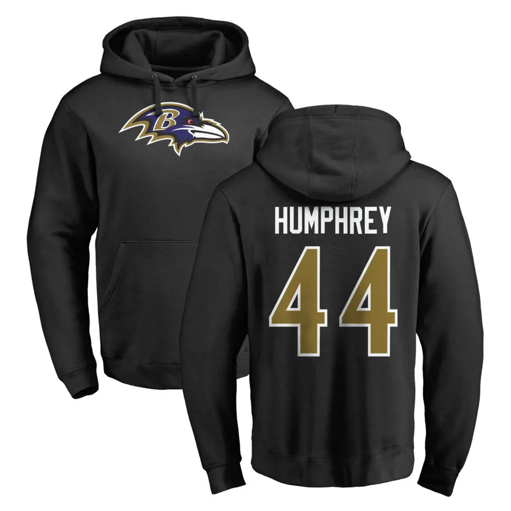 tocy B.Ravens #44 Marlon Humphrey Player Black Pullover Hoodie Stitched Jerseys