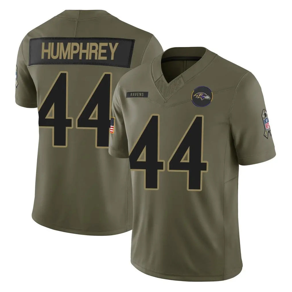 tocy B.Ravens #44 Marlon Humphrey Player Olive Salute To Service Limited Home Game Stitched Jerseys