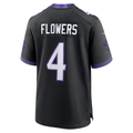 tocy B.Ravens #4 Zay Flowers Black Alternate Stitched Jerseys
