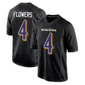 tocy B.Ravens #4 Zay Flowers Player Black Carbon Fashion Home Game Stitched Jerseys