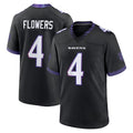 tocy B.Ravens #4 Zay Flowers Player Black Home Game Stitched Jerseys