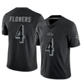 tocy B.Ravens #4 Zay Flowers Player Black REFLECTIVE Limited Stitched Jerseys