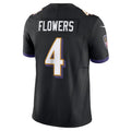 tocy B.Ravens #4 Zay Flowers Player Black Vapor F.U.S.E. Limited Home Game Stitched Jerseys