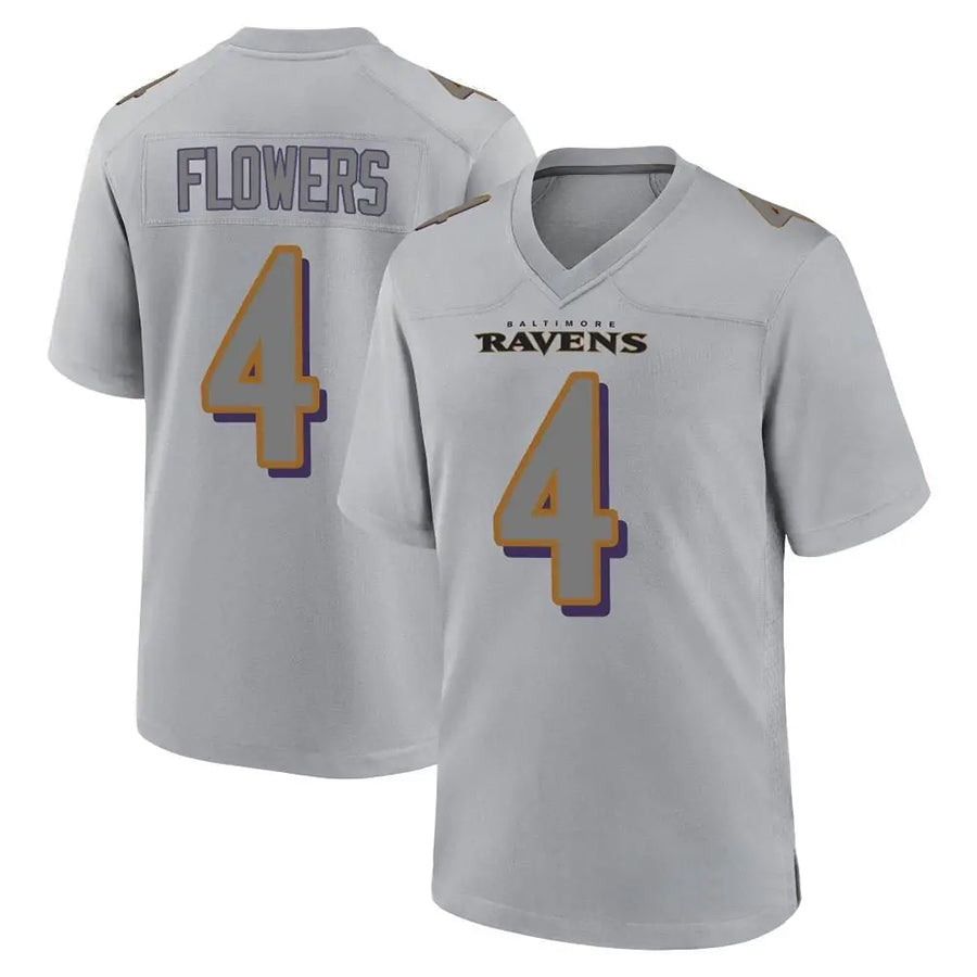 tocy B.Ravens #4 Zay Flowers Player Gray Color Rush Vapor Untouchable Limited Home Game Stitched Jerseys