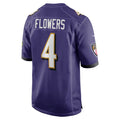 tocy B.Ravens #4 Zay Flowers Player Purple Alternate Home Game Stitched Jerseys