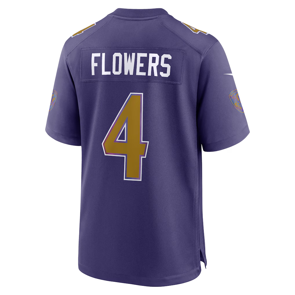 tocy B.Ravens #4 Zay Flowers Purple Alternate Game Stitched Jerseys