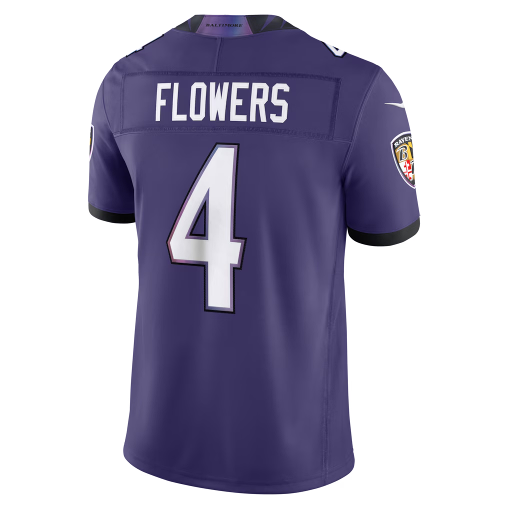 tocy B.Ravens #4 Zay Flowers Purple Team Vapor F.U.S.E. Stitched Limited Jerseys