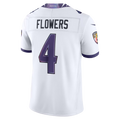 tocy B.Ravens #4 Zay Flowers White Vapor F.U.S.E. Stitched Limited Jerseys