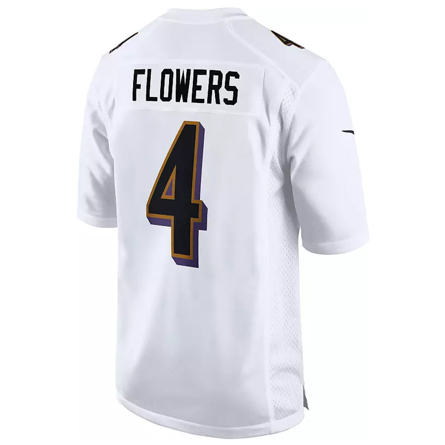 tocy B.Ravens #4 Zay Flowers Player Fashion White Game Stitched Jerseys