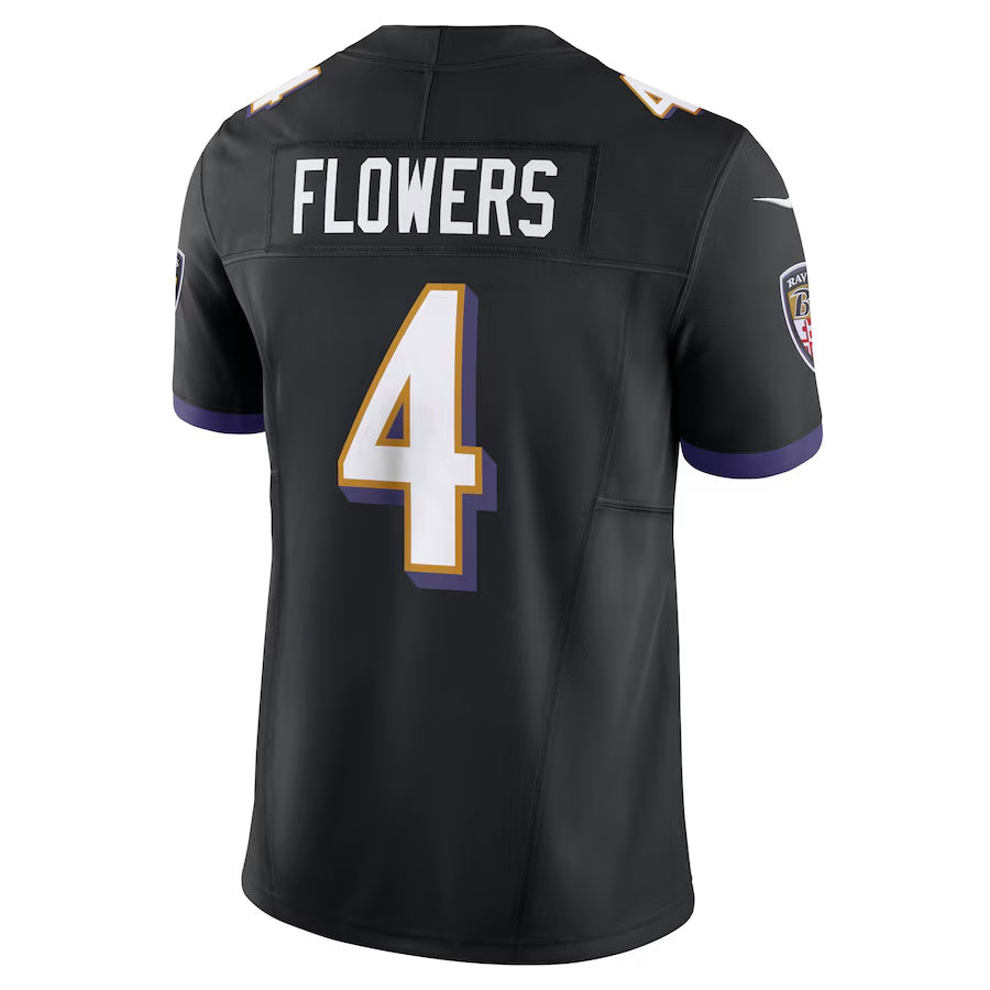 tocy B.Ravens #4 Zay Flowers Player Vapor F.U.S.E. Limited Black Stitched Jerseys