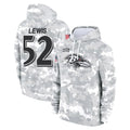tocy B.Ravens #52 Ray Lewis Player Arctic Camo Salute To Service Hoodie Stitched Jerseys