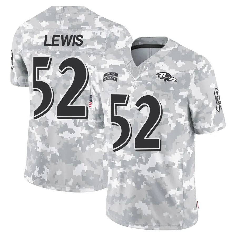 tocy B.Ravens #52 Ray Lewis Player Arctic Camo Salute to Service Limited Stitched Jerseys