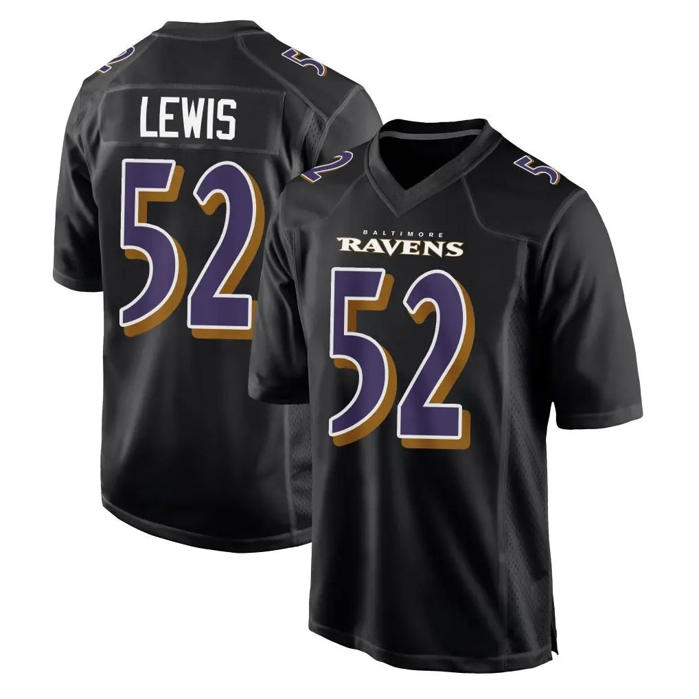 tocy B.Ravens #52 Ray Lewis Player Black Carbon Fashion Home Stitched Jerseys