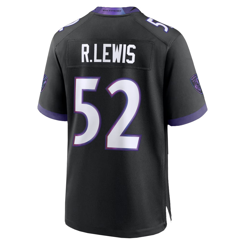 tocy B.Ravens #52 Ray Lewis Player Black Home Game Stitched Jerseys