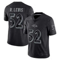 tocy B.Ravens #52 Ray Lewis Player Black RFLCTV Limited Stitched Jerseys