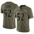 tocy B.Ravens #52 Ray Lewis Player Olive Salute To Service Stitched Jerseys