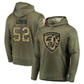 tocy B.Ravens #52 Ray Lewis Player Olive Salute to Service Pullover Hoodie Stitched Jerseys