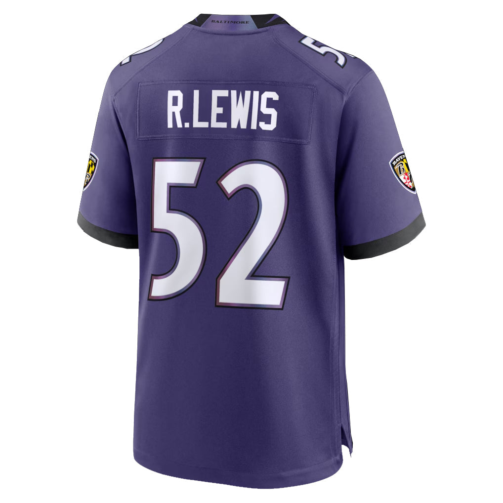 tocy B.Ravens #52 Ray Lewis Player Purple Home Game Stitched Jerseys