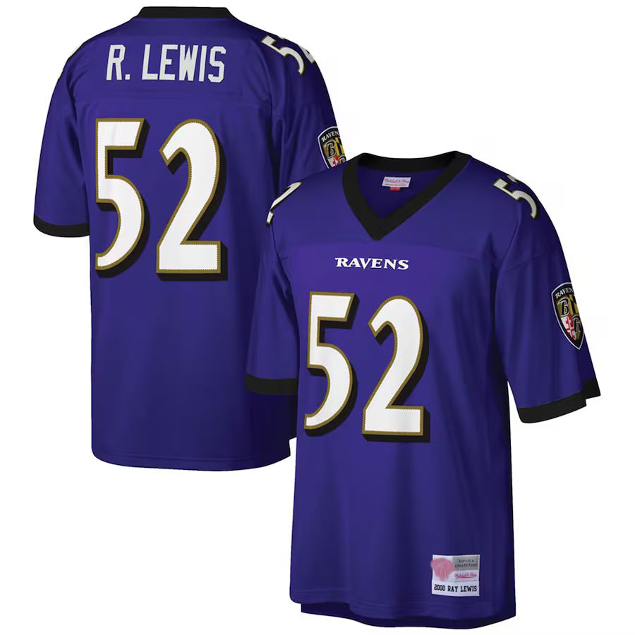 tocy B.Ravens #52 Ray Lewis Player Purple Mitchell & Ness Big & Tall 2000 Retired Stitched Jerseys