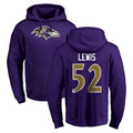 tocy B.Ravens #52 Ray Lewis Player Purple Salute to Service Pullover Hoodie Stitched Jerseys